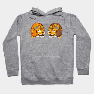 Two Tigers wearing vintage flying helmet's and goggles Hoodie